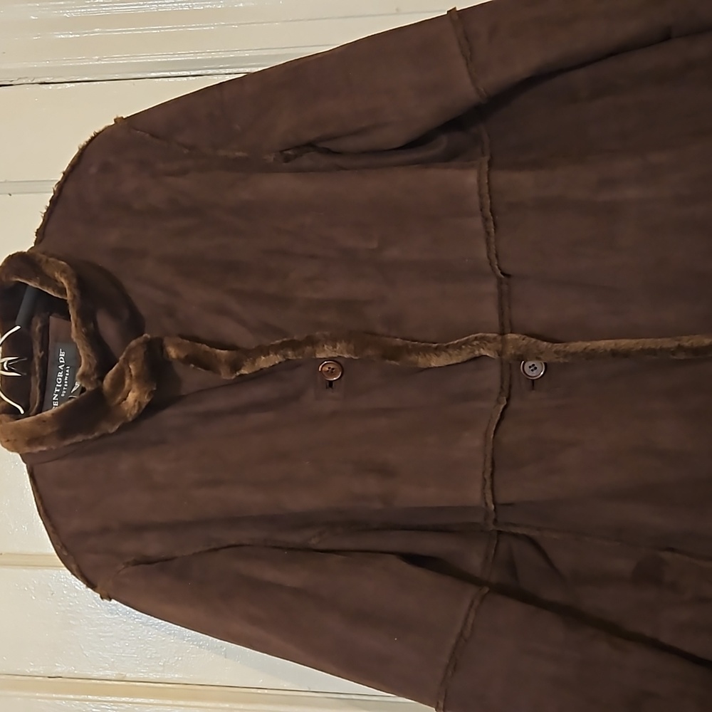 Womens faux suede coat
